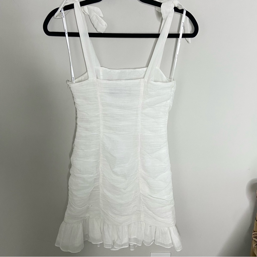 NWOT MINK PINK Revolve Ruched White Mini Dress | XS - Picture 2 of 9